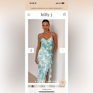 Debbie Midi Dress - Green/Blue Floral grand new never worn with tags